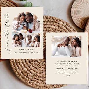 Budget Arch 4-Photo Beige Save the Date