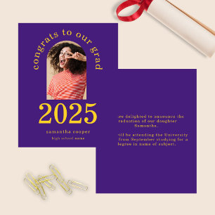 Budget Arch Photo 2022 Grad Purple Announcement