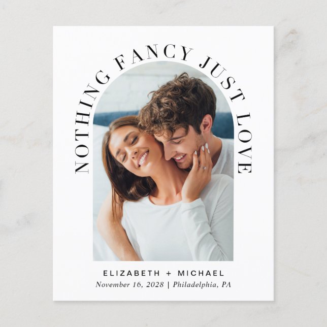 Budget Arch Photo Casual Wedding Invitation (Front)