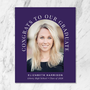 Budget Arch Photo Purple Graduation Announcement