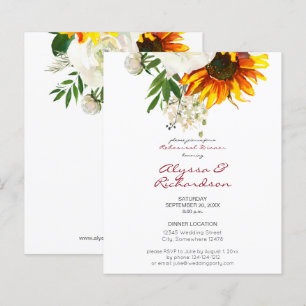 Budget Artsy Sunflower Floral Rehearsal Dinner