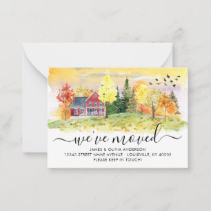 Budget Autumn Fall Forest Woods We've Moved Moving Card