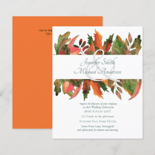 BUDGET Autumn Fall Leaves Wedding Invites