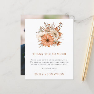 BUDGET   Autumn Florals Wedding Photo Thank You