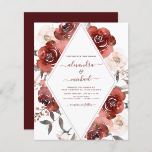 Budget Autumn Wedding Burgundy Floral