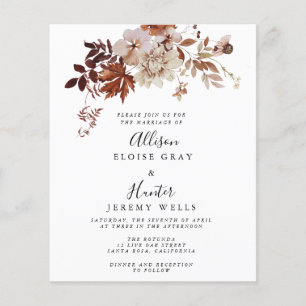 Budget Autumn Wedding Invitation Flyer