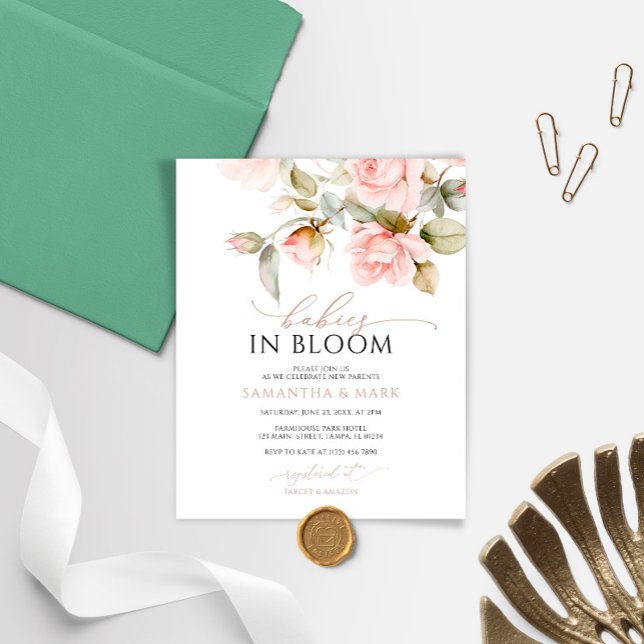 Budget Babies in Bloom Pink Rose Twin Baby Shower  (Creator Uploaded)