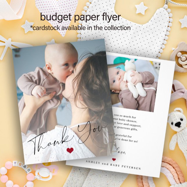 Budget baby 2 photos script thank you card (Creator Uploaded)