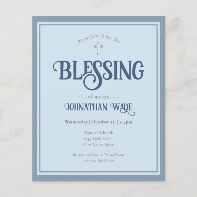 Budget Baby Blessing invitations Flyer (Front)