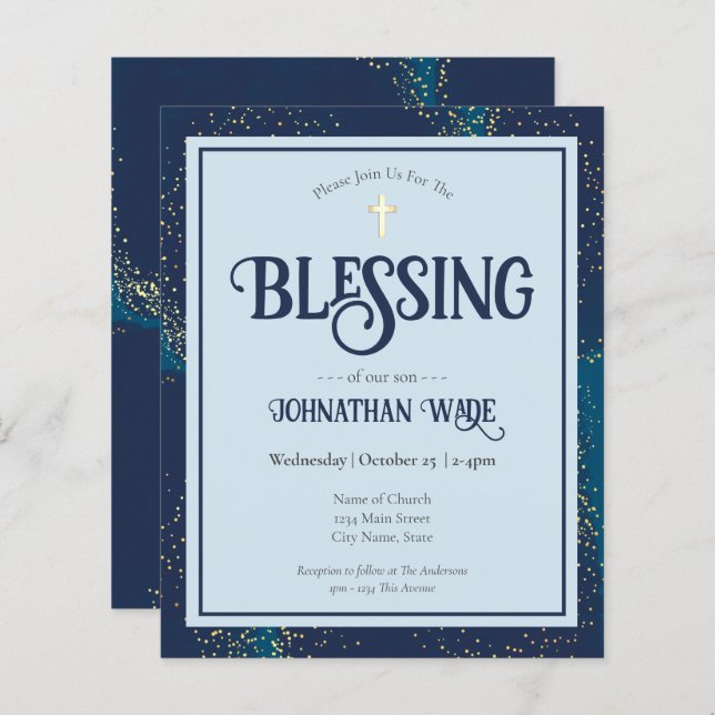 Budget Baby Blessing invitations Flyer (Front/Back)