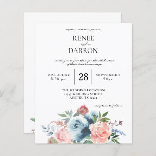 Budget Baby Blue & Blush Pink Floral Wedding