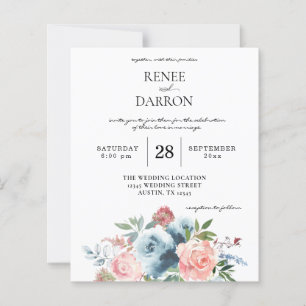 Budget Baby Blue & Blush Pink Floral Wedding