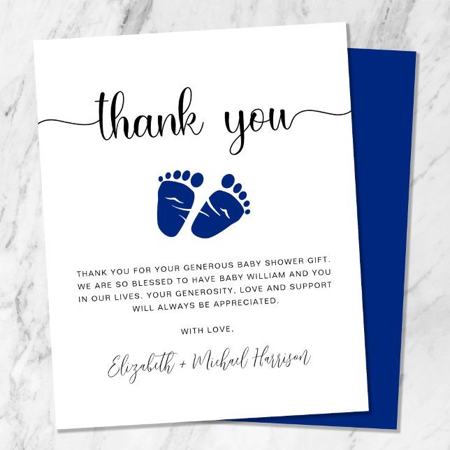 Budget Baby Boy Shower Thank You Card (Creator Uploaded)