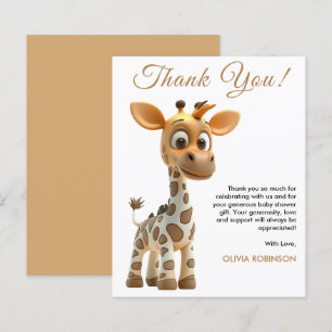 Budget Baby Giraffe Baby Shower Thank You Card 