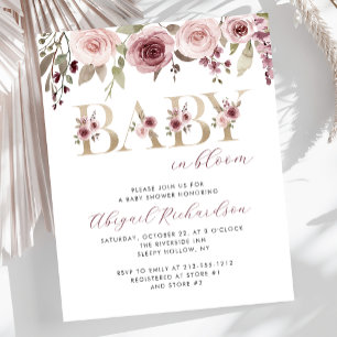 Budget Baby in Bloom Burgundy Blush Baby Shower