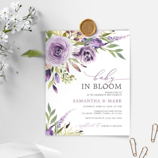 BUDGET Baby in Bloom Floral Baby Shower Invitation (Creator Uploaded)