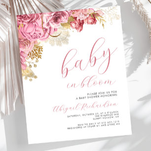 Budget Baby in Bloom Pink Floral Girls Baby Shower