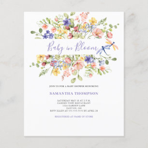 Budget Baby In Bloom Pink Floral Shower Invitation