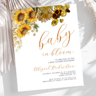 Budget Baby in Bloom Sunflowers Floral Baby Shower