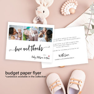 Budget baby shower 3 photos thank you card