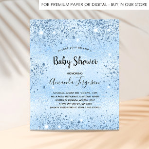 Budget Baby Shower blue metal glitter dust boy