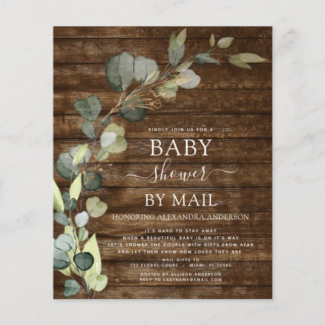 Budget Baby Shower By Mail Greenery Eucalyptus (Front)