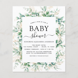 Budget Baby Shower Eucalyptus Botanical Geometric