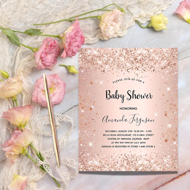 Budget Baby Shower glitter rose gold metal girl (Creator Uploaded)