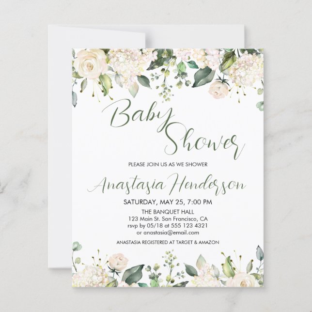 BUDGET Baby Shower Invitation. (Front)