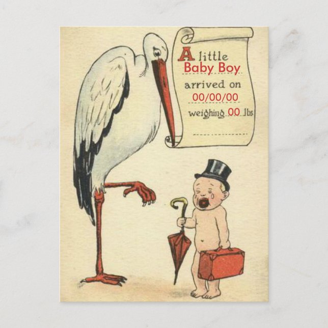 budget BABY SHOWER Invitation boy Postcard (Front)