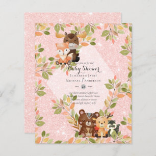 BUDGET BABY SHOWER INVITATIONS - Woodland Animals