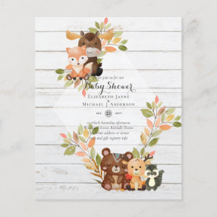 BUDGET BABY SHOWER INVITATIONS - Woodland Animals Flyer