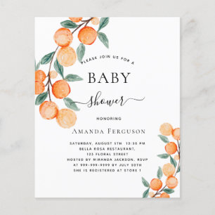 Budget Baby shower oranges invitation Flyer