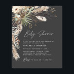 Budget baby shower pampas modern black elegant flyer<br><div class="desc">Budget baby shower pampas grass and eucalyptus modern boho elegant stylish party invite design. In a contemporary terracotta,  sage green,  natural,  cream and black colorway.</div>