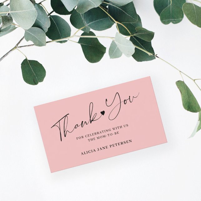 Budget baby shower script pink thank you enclosure card (Creator Uploaded)