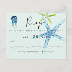 BUDGET Baby Shower Sea Life Octopus Starfish Postcard