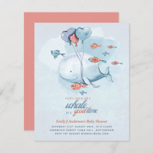 BUDGET Baby Shower Sea Life Whale Boys Blue Invite