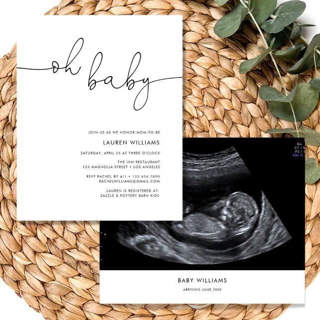 Budget Baby Shower Sonogram Photo Invitation Flyer (Creator Uploaded)
