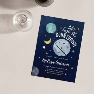 Budget Baby Shower Space Outer Invitation