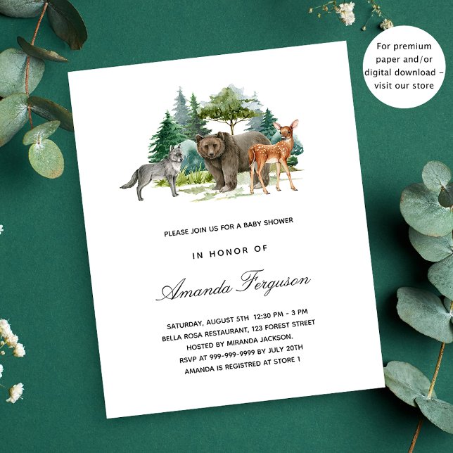 Budget baby shower woodland animals invitation (Creator Uploaded)