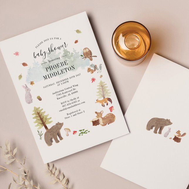 Budget Baby Shower Woodland Animals Invitation (Creator Uploaded)