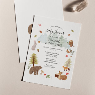 Budget Baby Shower Woodland Animals Invitation