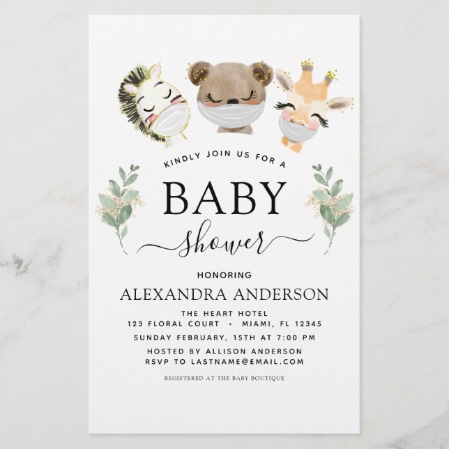 Budget Baby Shower Woodland Eucalyptus Greenery (Front)