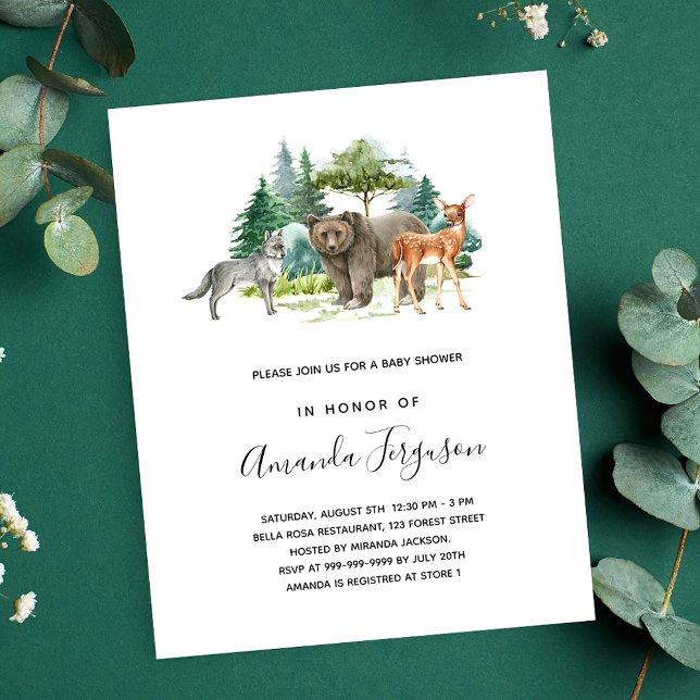 Budget baby shower woodland forest animals bear (Creator Uploaded)