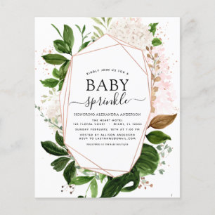 Budget Baby Sprinkle Shower Greenery Geometric