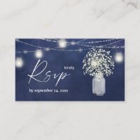 Budget Baby's Breath, Blu Chalkboard 2SM Meal RSVP