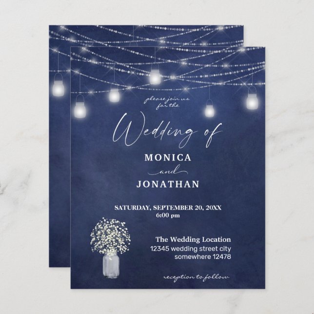 Budget Baby's Breath, Chalkboard, String Lights (Front/Back)