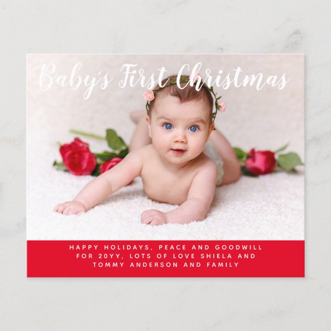 Budget Babys First Christmas PHOTO  Letter (Front)