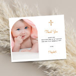 Budget baptism arch photo thank you<br><div class="desc">A modern and elegant baptism thank you card. A chic white background. Personalize and add your photo of the child,  thank you note and name.  Gender neutral. Arch photo frame.
This card is also available in our store with a blush or light blue background.</div>