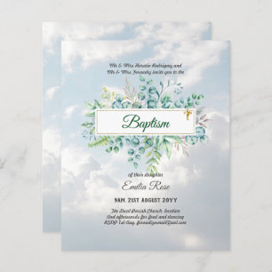 BUDGET Baptism Bautizo Bautismo GREENERY Invites
